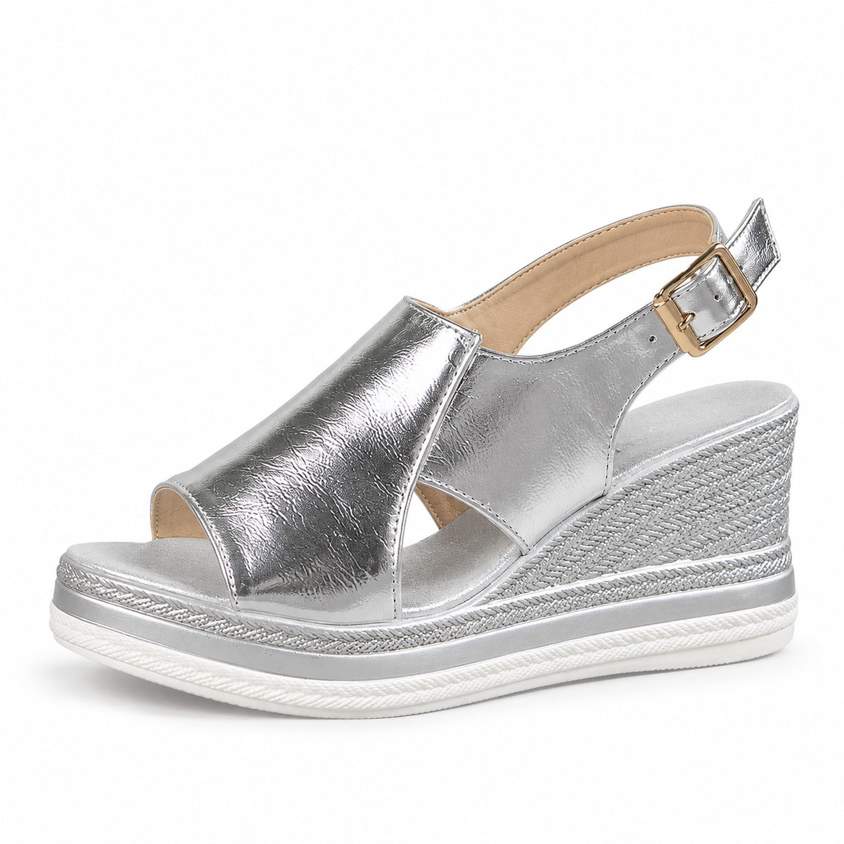 Dawson – Unisex Wide Toe Box Sandals in Silver