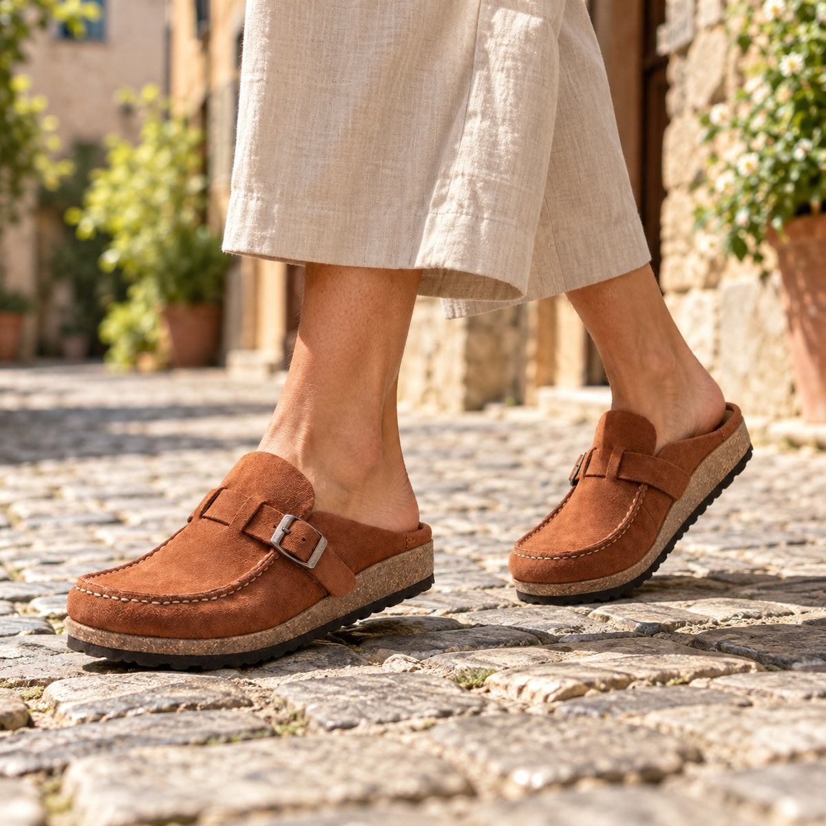 Denise – Women's Nursing Clogs, worn on a walk