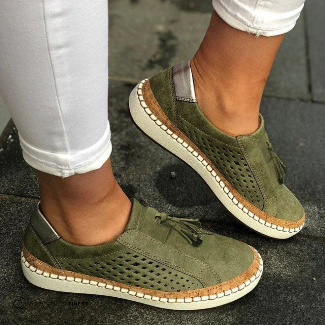 Women's Orthopedic Slip-On Sneakers with Cushioned Insole and Ergonomic Sole
