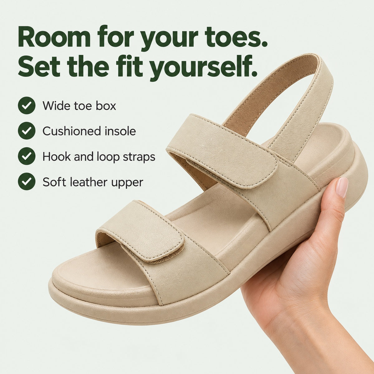 Ebony – Women's Wide Toe Box Sandals, key benefits