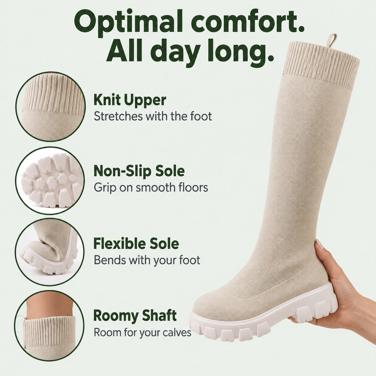 Edna – Women's Wide Calf Boots, features