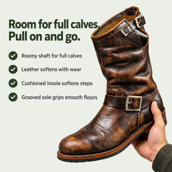 Edwin – Men's Wide Calf Boots, key benefits