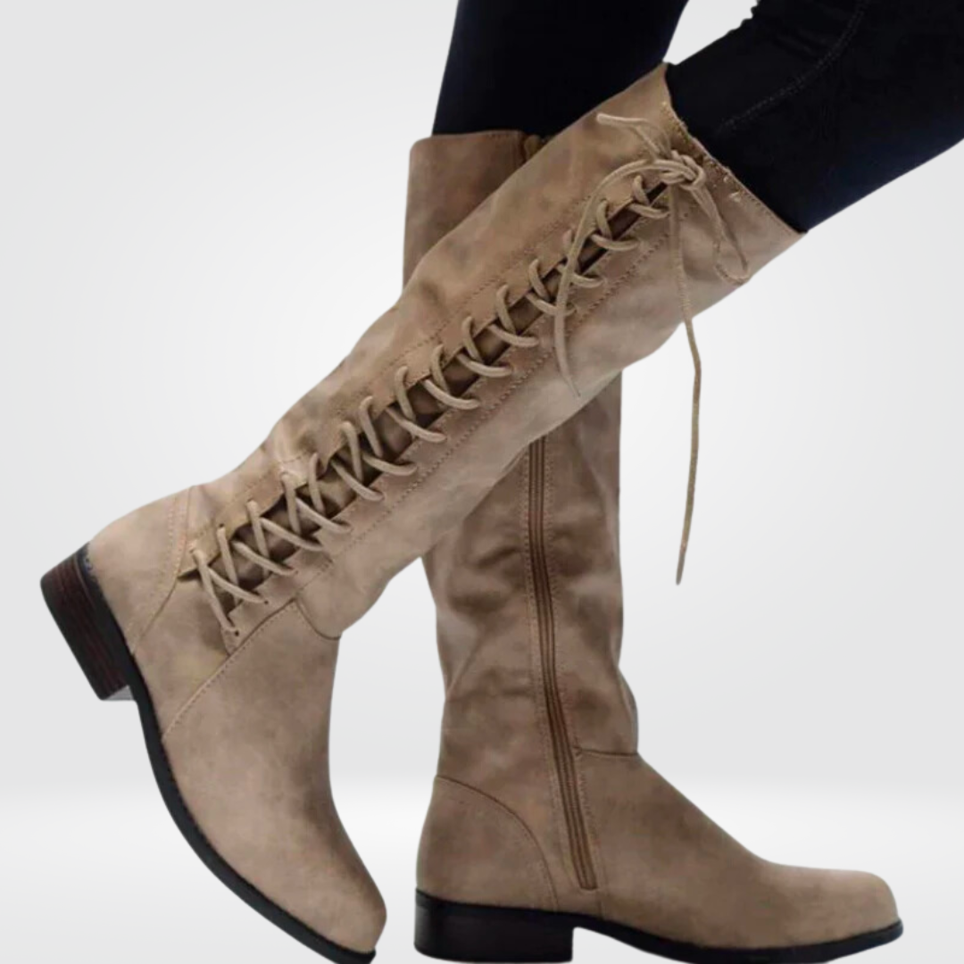 Women's Wide Fit Knee-High Riding Boots – Interior Zip Closure, Stable Sole Support