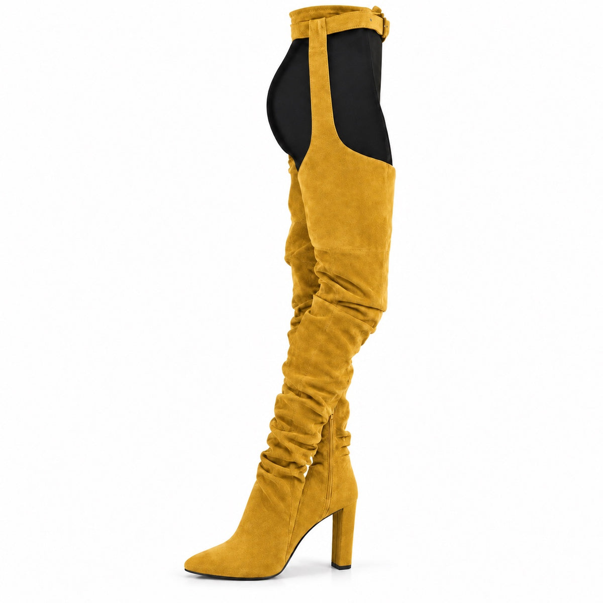 Elisa – Women's Wide Calf Boots in Yellow