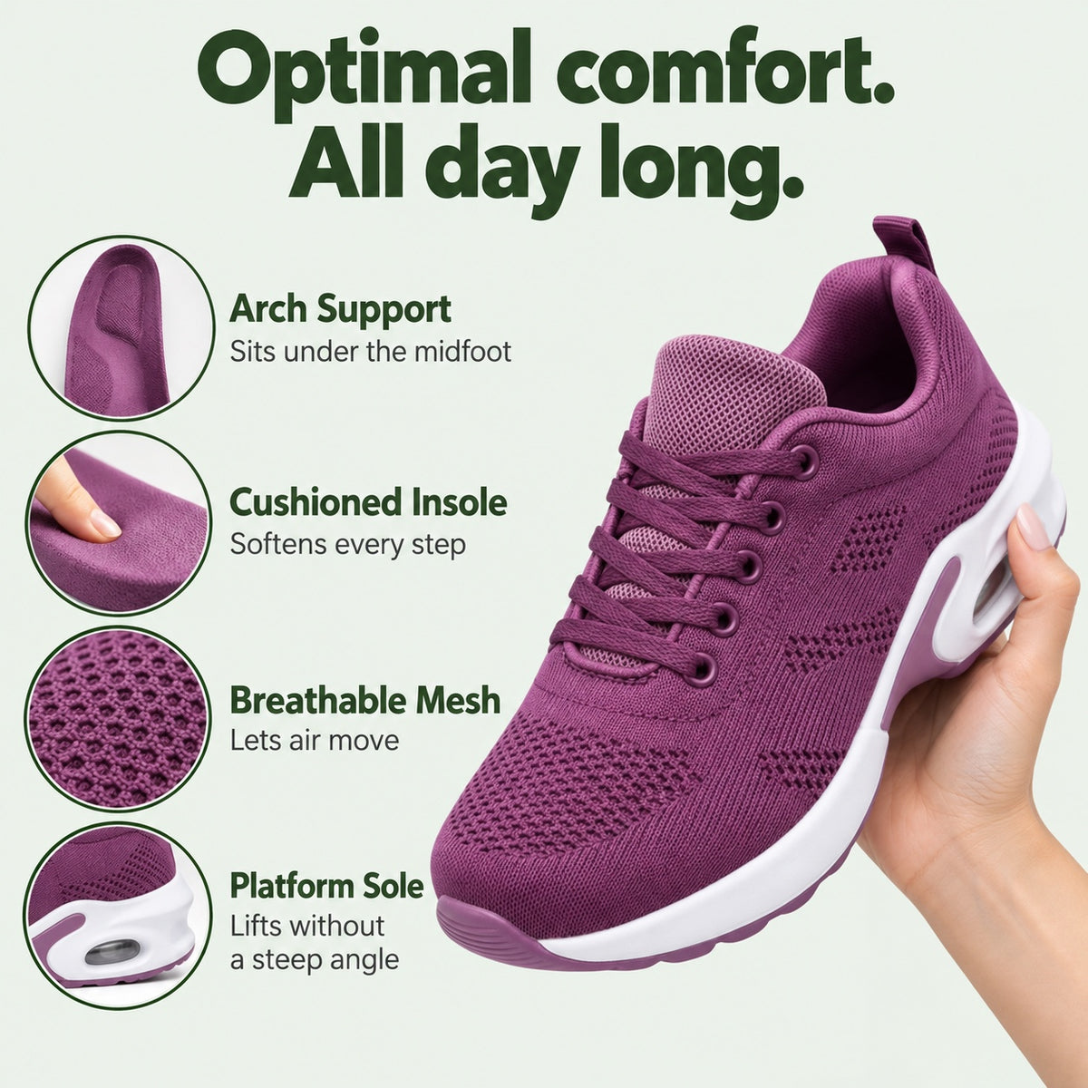 Fannie – Women's Arch Support Shoes, features