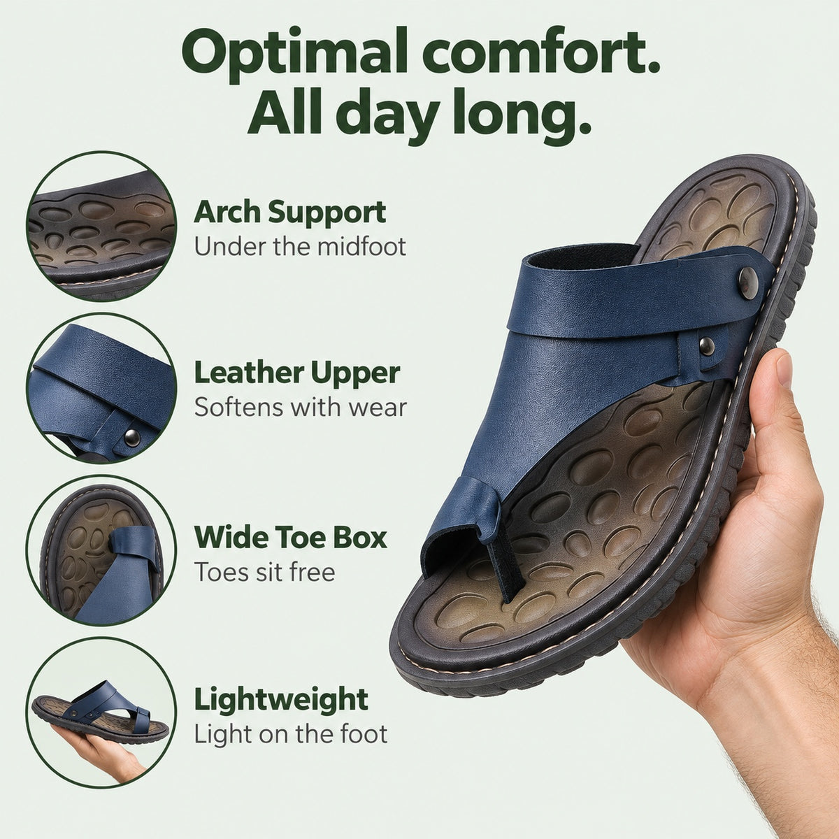 Finley – Unisex Wide Toe Box Sandals, features