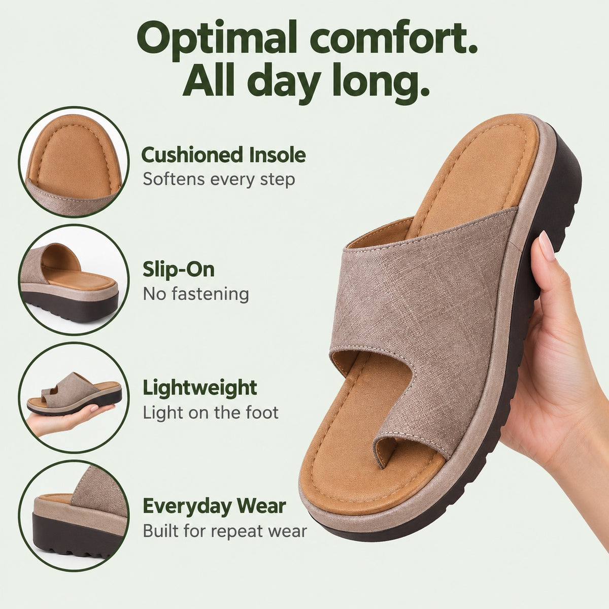 Frankie – Women's Comfortable Sandals, features