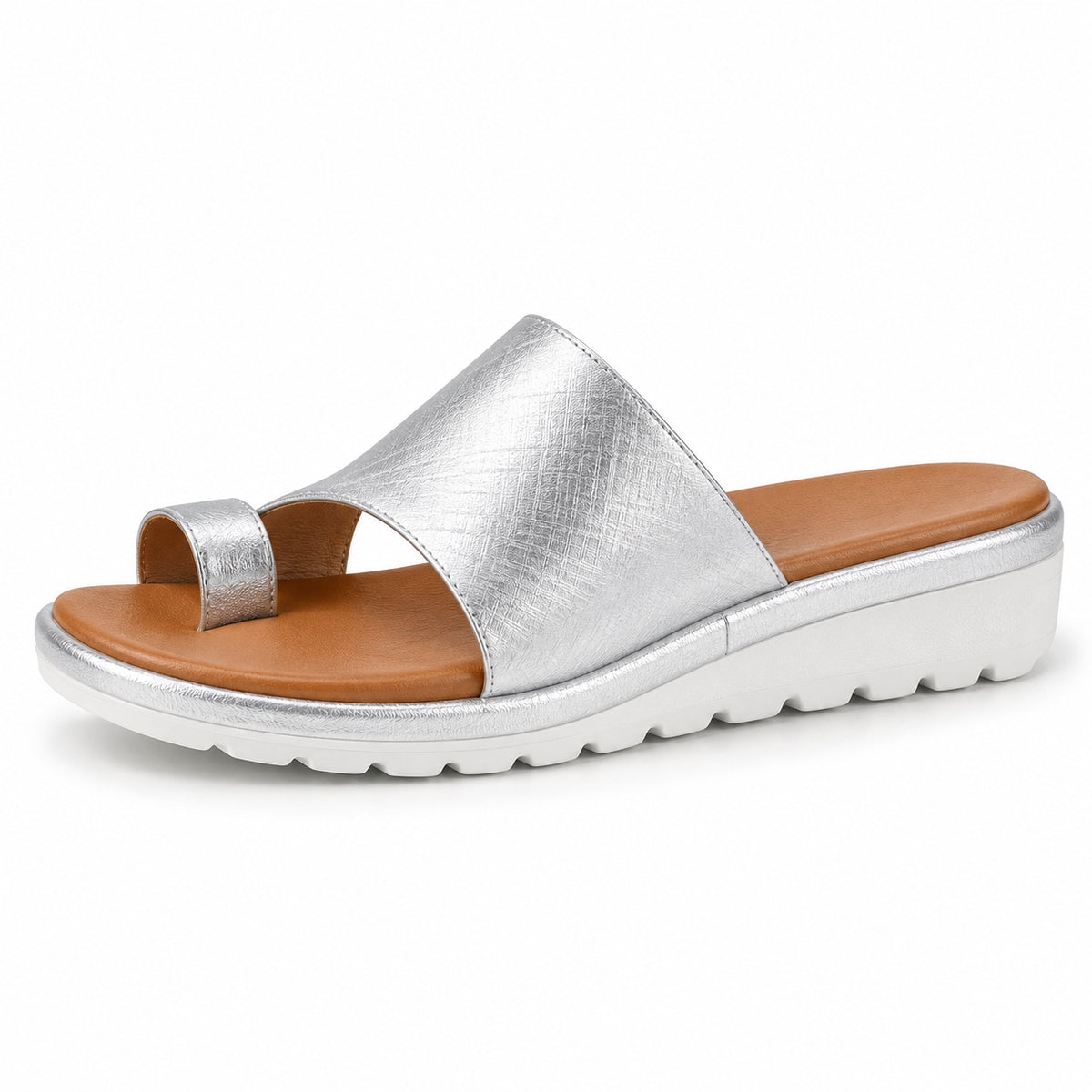 Frankie – Women's Comfortable Sandals in Silver White