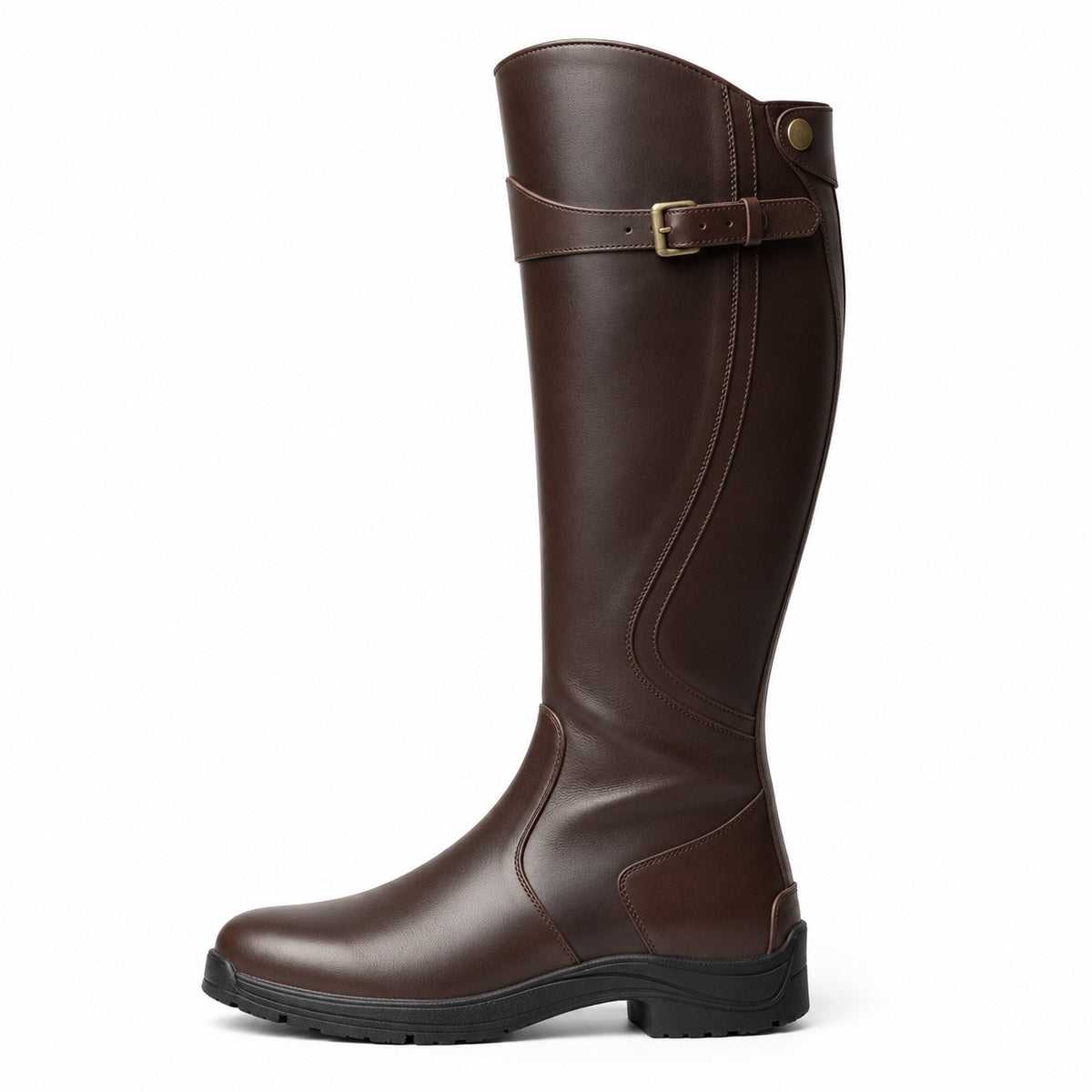 Fuller – Unisex Wide Calf Boots in Dark brown