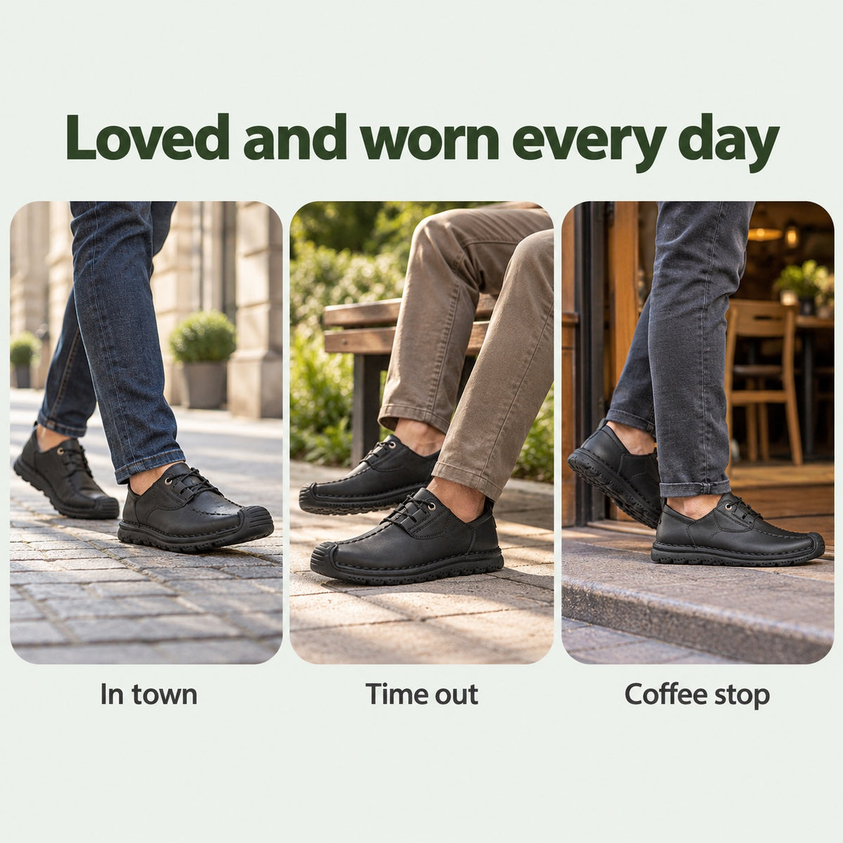 Gerard – Men's Wide Toe Box Lace-Up Shoes, worn every day