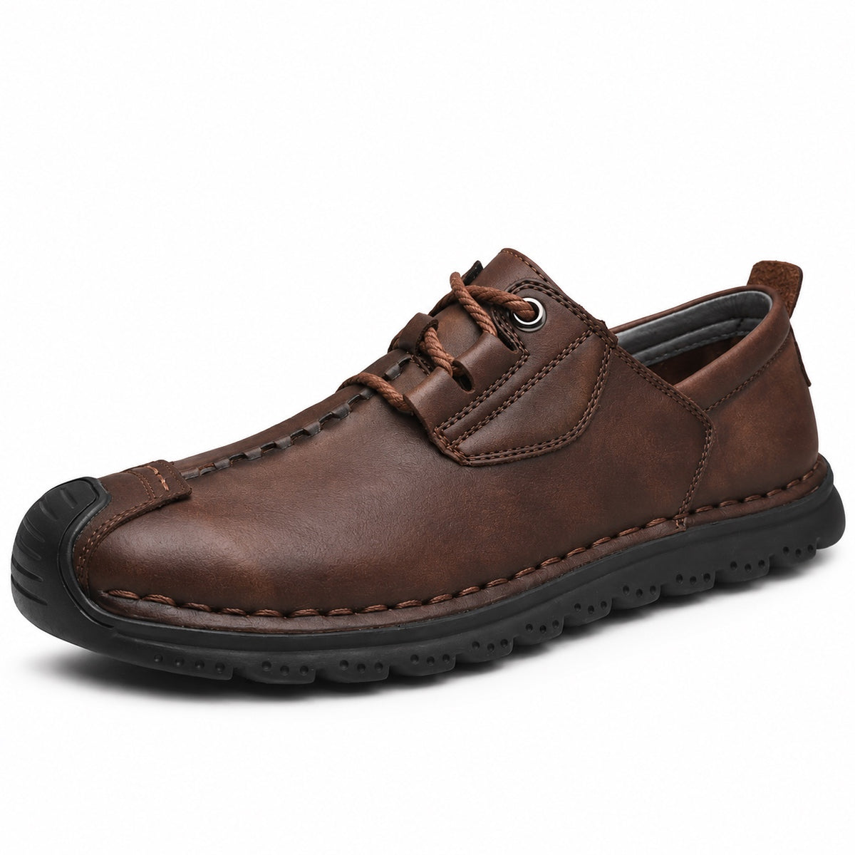 Gerard – Men's Wide Toe Box Lace-Up Shoes in Dark Brown