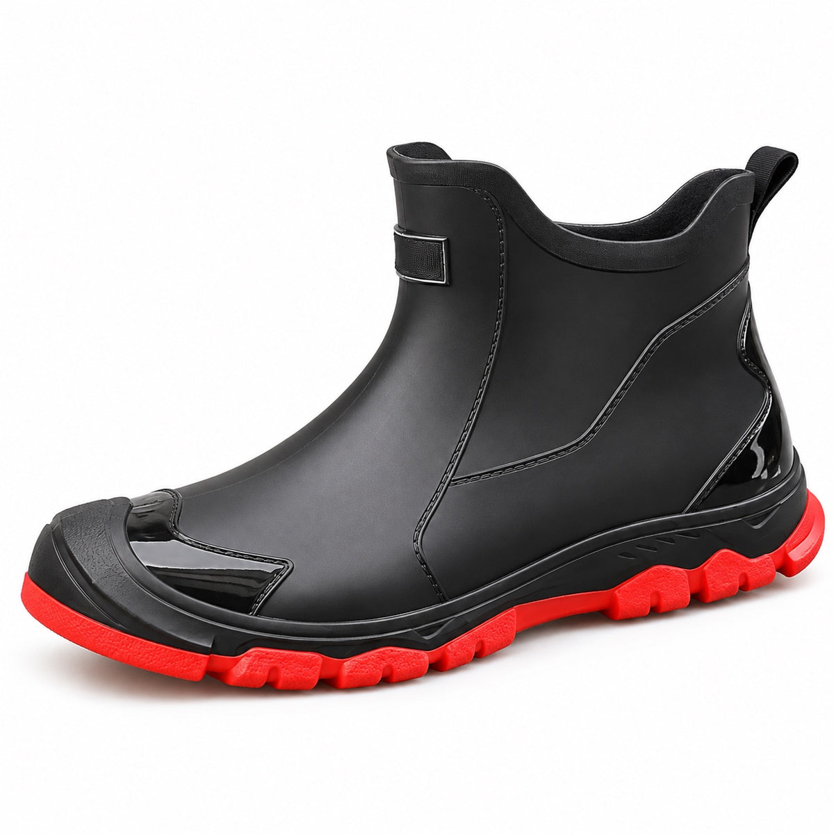 Gilbert – Men's Comfort Boots in Black and Red