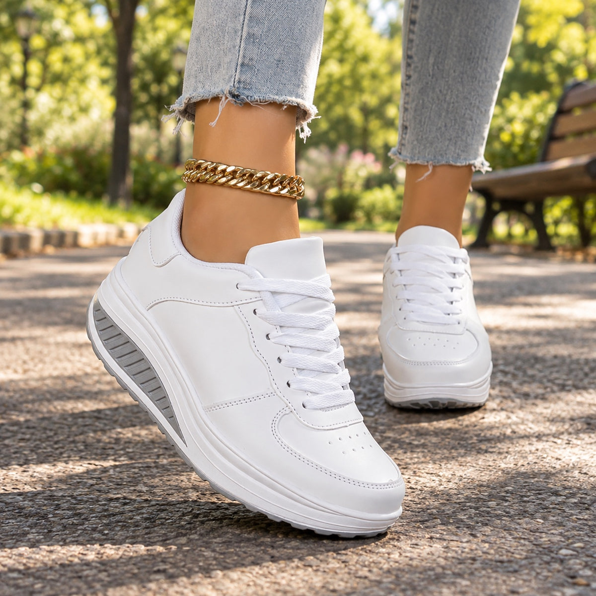 Ginger – Women's Arch Support Sneakers, worn on a walk