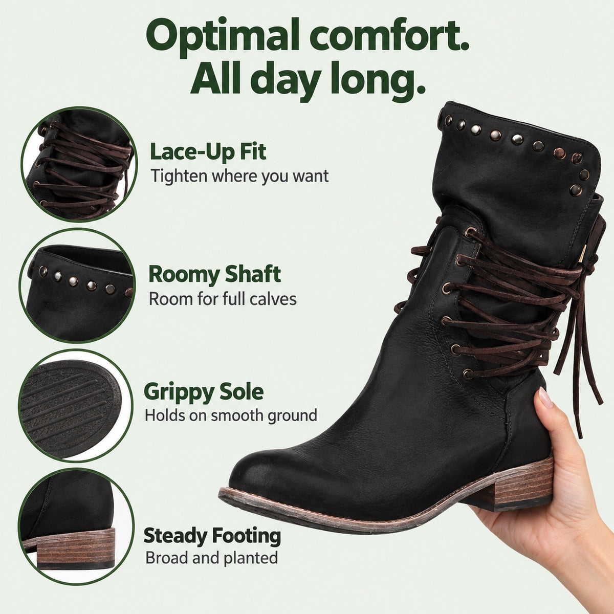 Griffin – Women's Wide Calf Boots, features