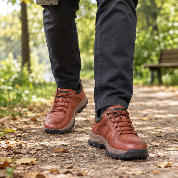 Guillermo – Men's Arch Support Shoes, worn on a walk