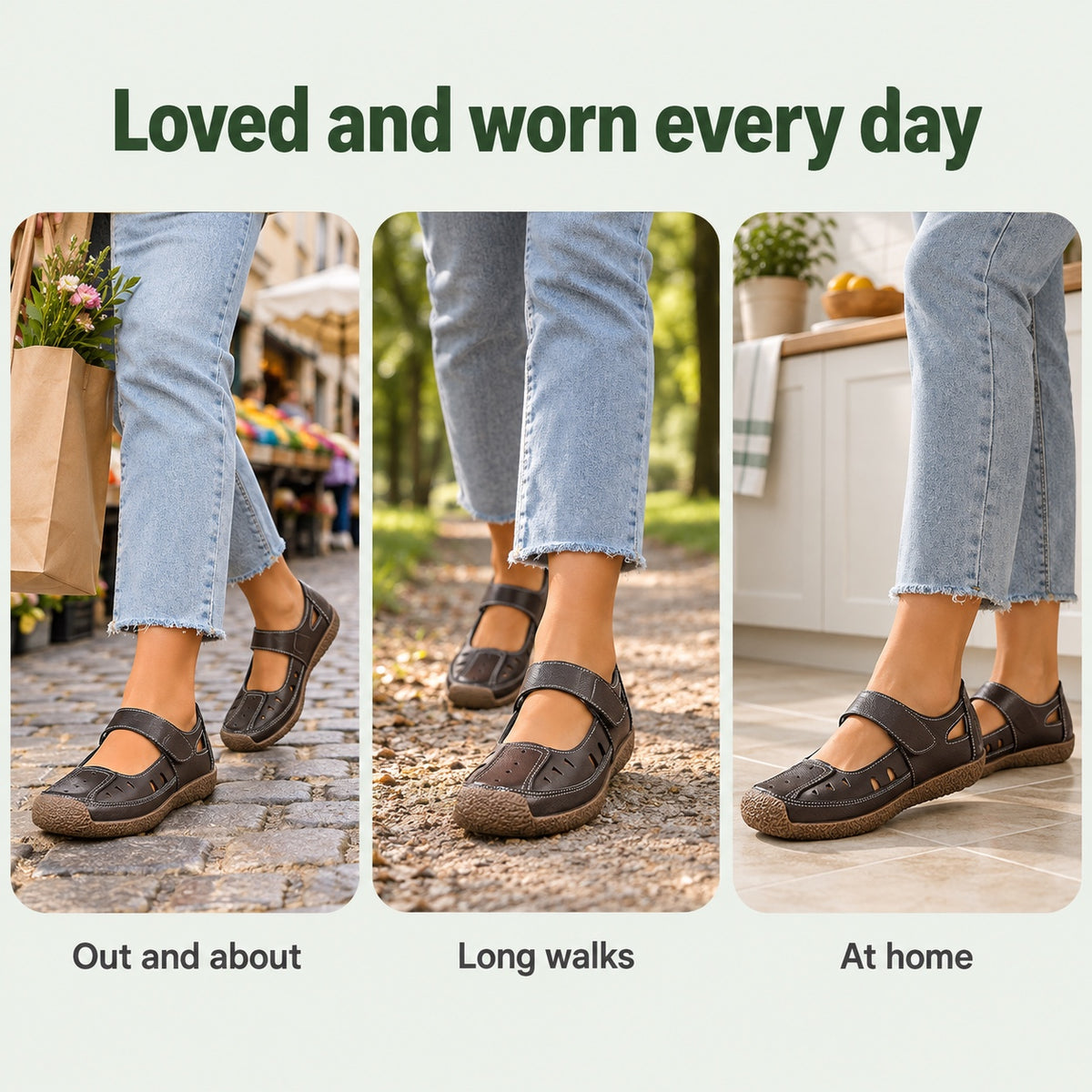 Gwen – Women's Wide Toe Box Sandals, worn every day