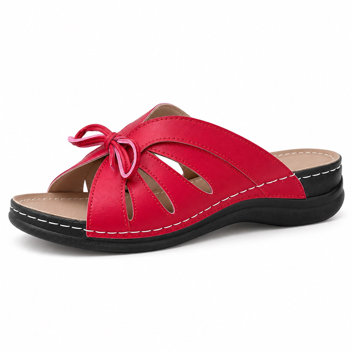 Hayes – Unisex Wide Toe Box Sandals in Red