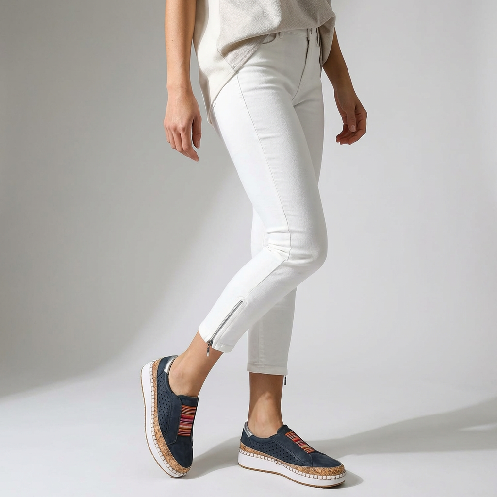 Orthopedic Slip On Platform Loafers with Supportive Suede Upper