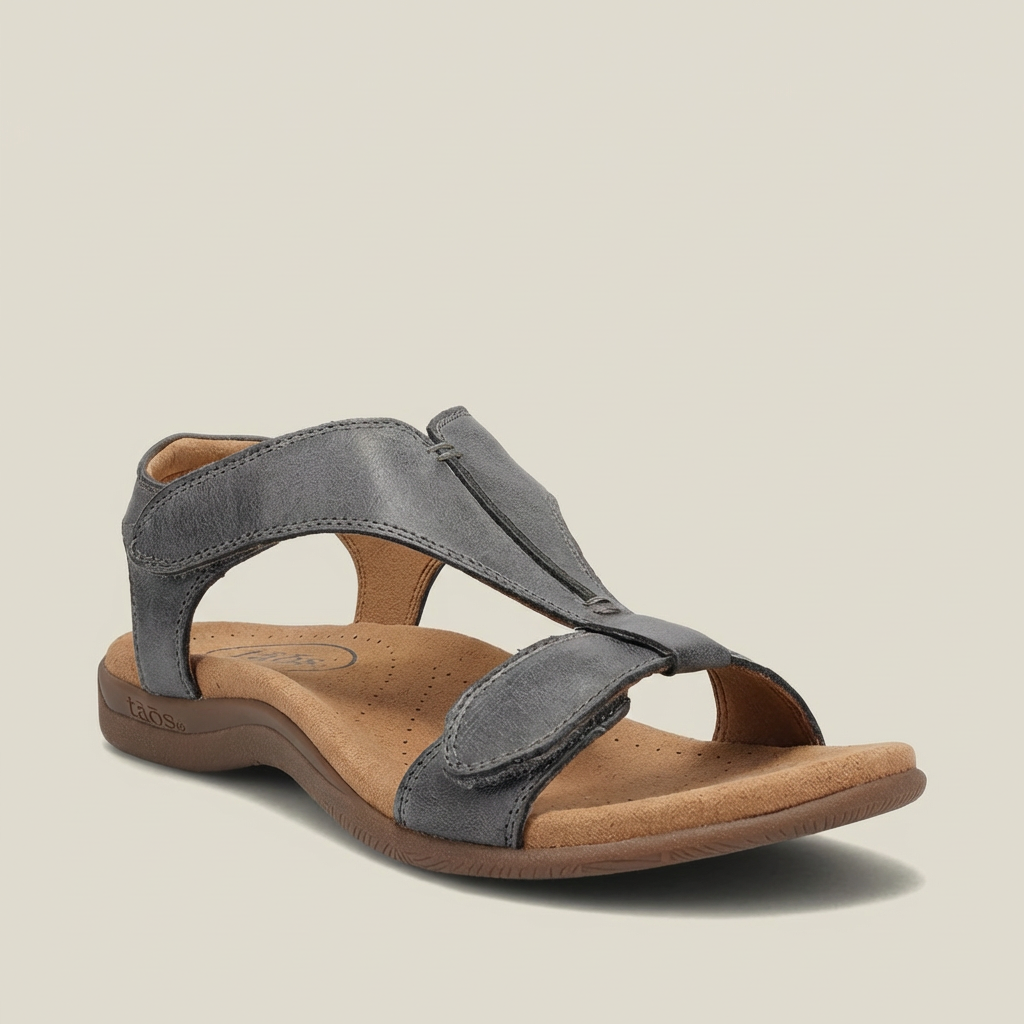 Orthopedic T-Strap Sandals with Supportive Padded Sole and Adjustable Straps