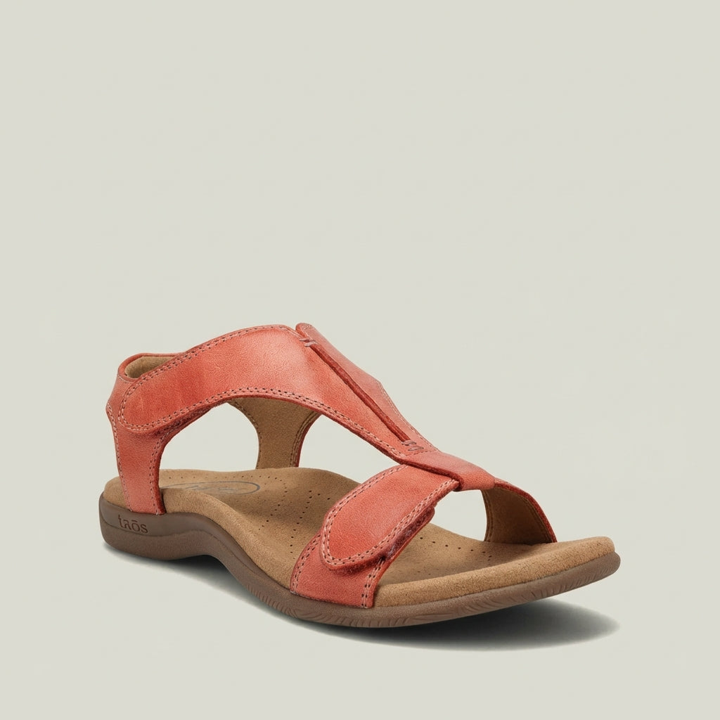 Orthopedic T-Strap Sandals with Supportive Padded Sole and Adjustable Straps