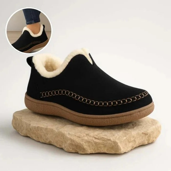 Winter Comfort Shoes with Orthopedic Footbed and Fleece Lining, Anti-Slip Sole