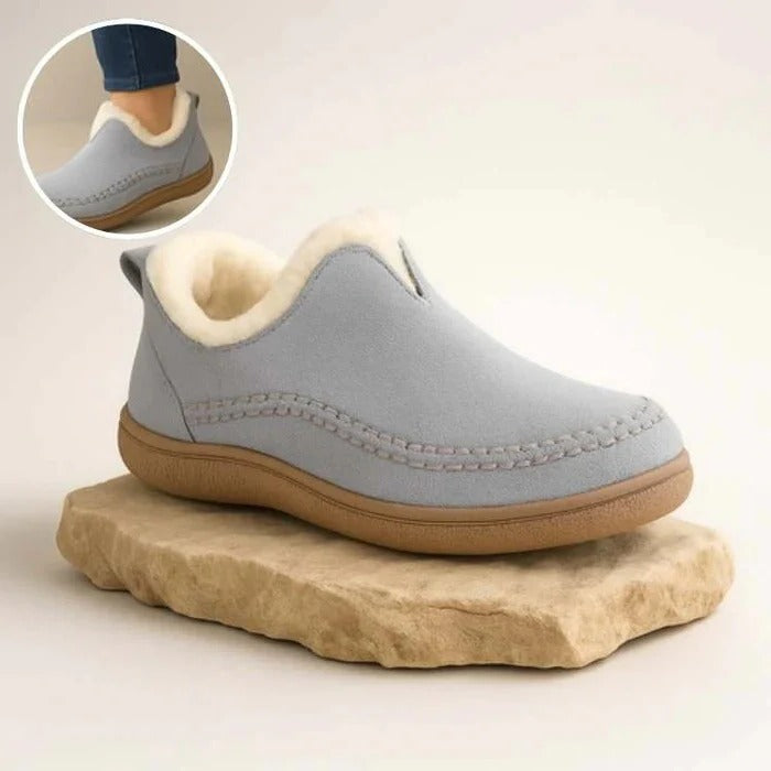Winter Comfort Shoes with Orthopedic Footbed and Fleece Lining, Anti-Slip Sole