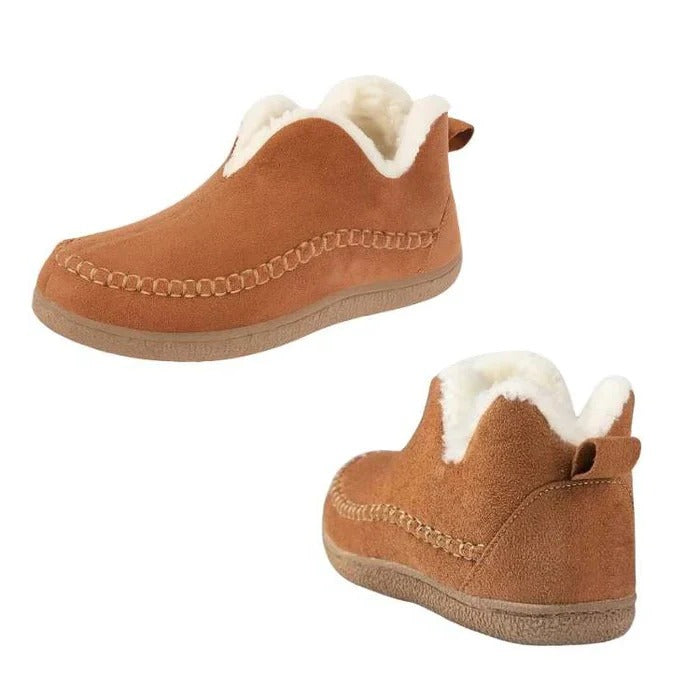 Winter Comfort Shoes with Orthopedic Footbed and Fleece Lining, Anti-Slip Sole