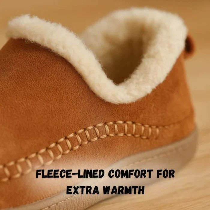 Winter Comfort Shoes with Orthopedic Footbed and Fleece Lining, Anti-Slip Sole
