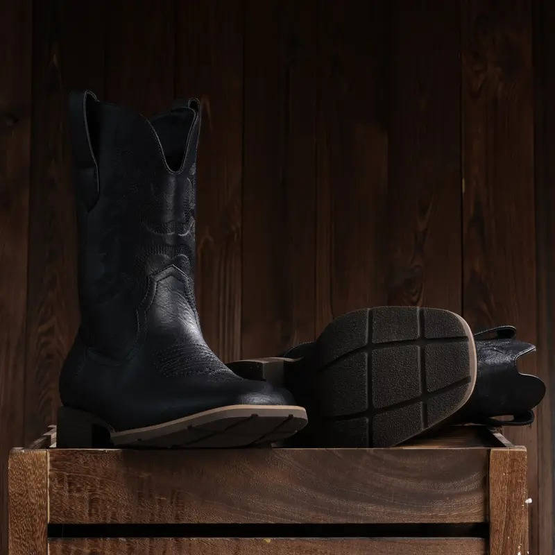 Beckett – Unisex Wide Calf Boots with a Stretch Shaft