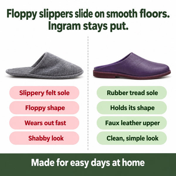 Ingram – Unisex Comfort Slippers, compared with an ordinary shoe