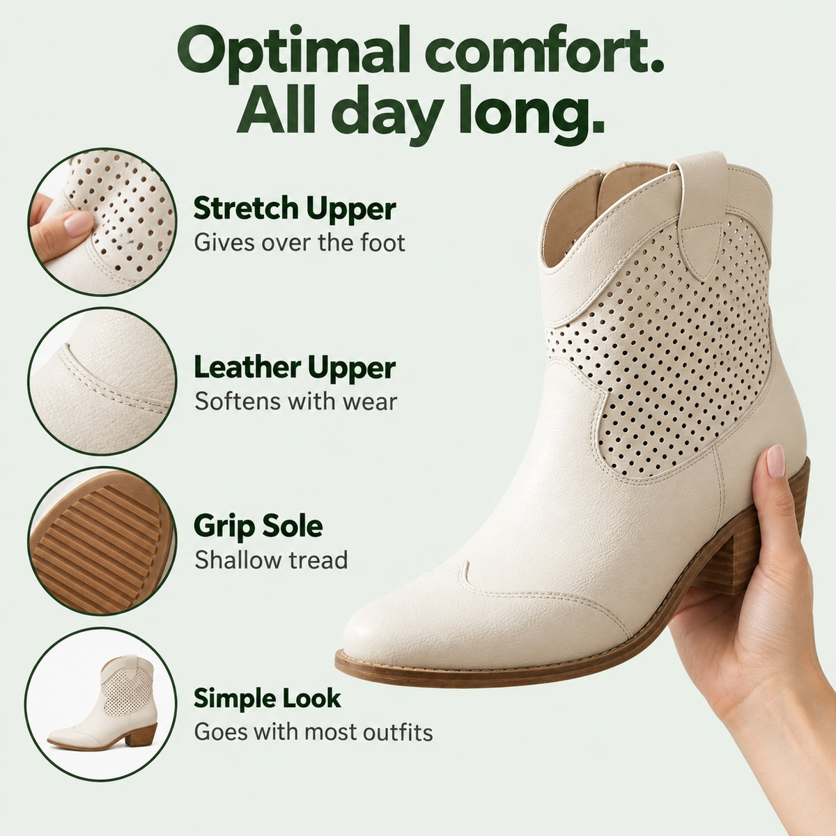 Iris – Women's Western Ankle Boots, features