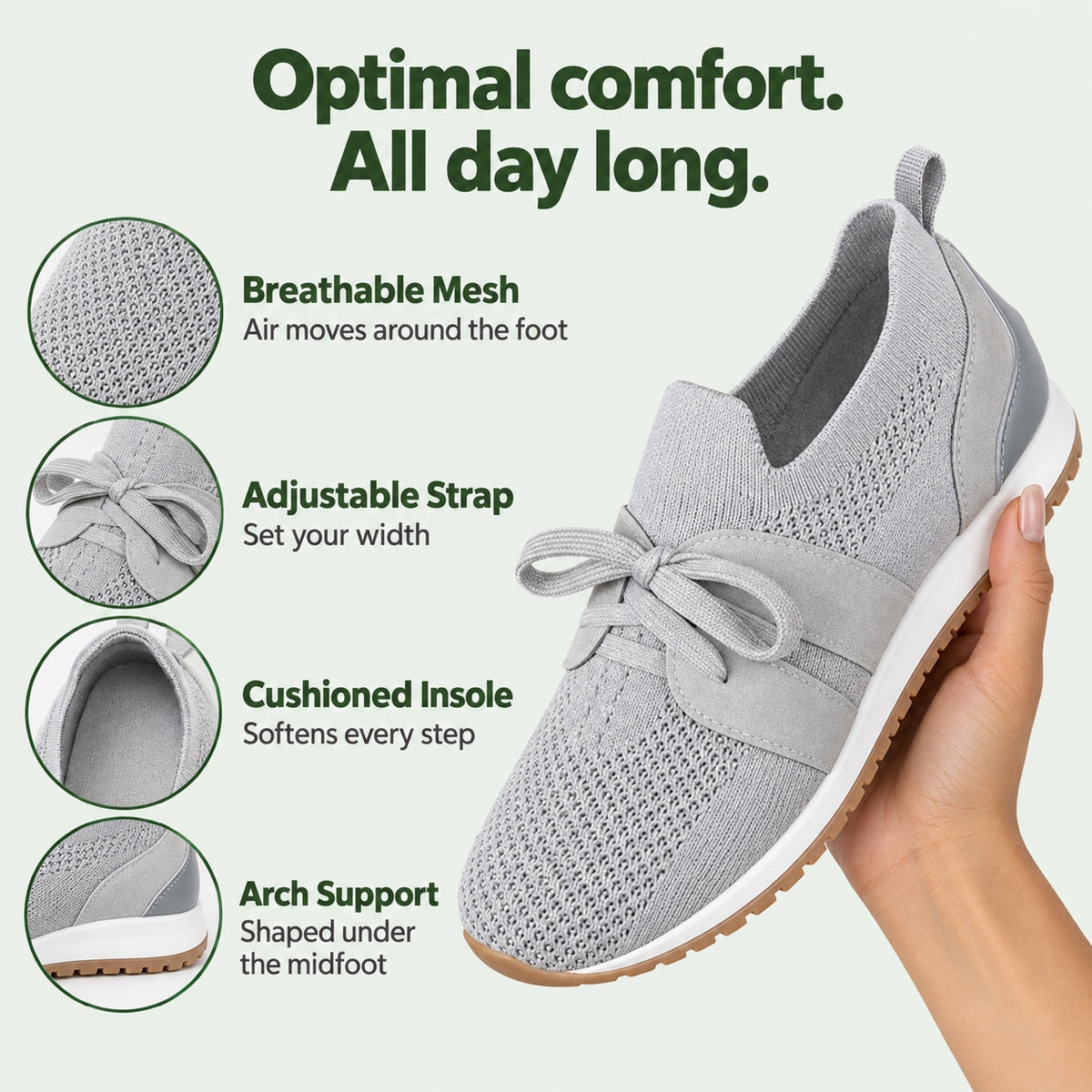 Jamie – Unisex Arch Support Shoes, features