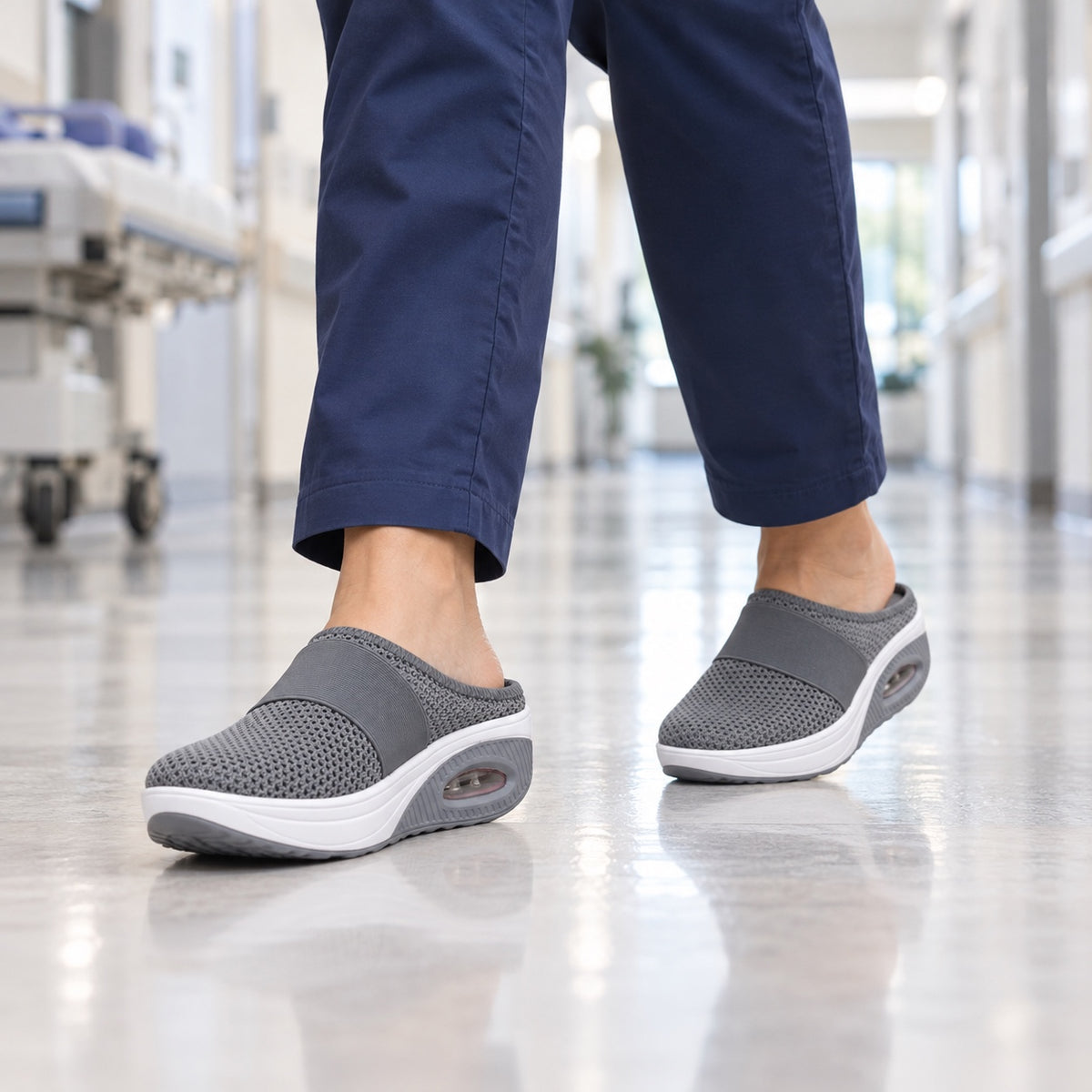 Jeanne – Women's Nursing Clogs, worn on a walk