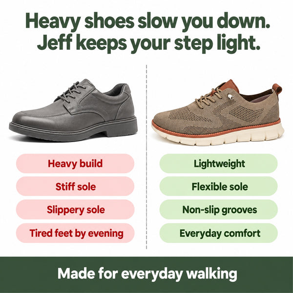Jeff – Men's Orthopedic Shoes, compared with an ordinary shoe