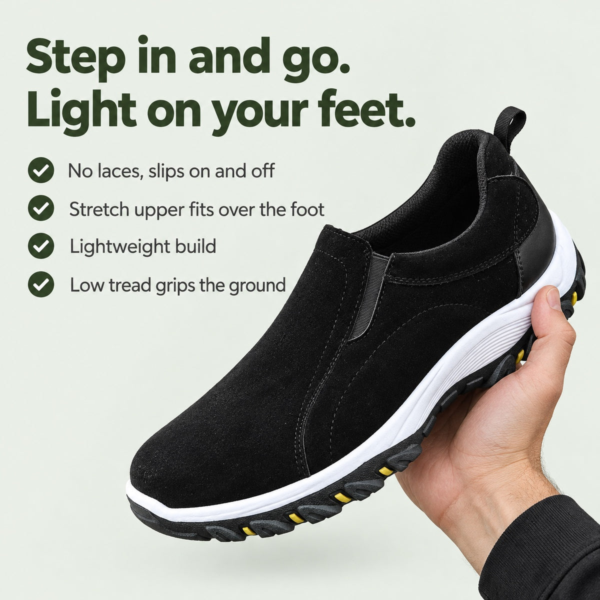 Jeffery – Men's Slip-On Shoes, key benefits