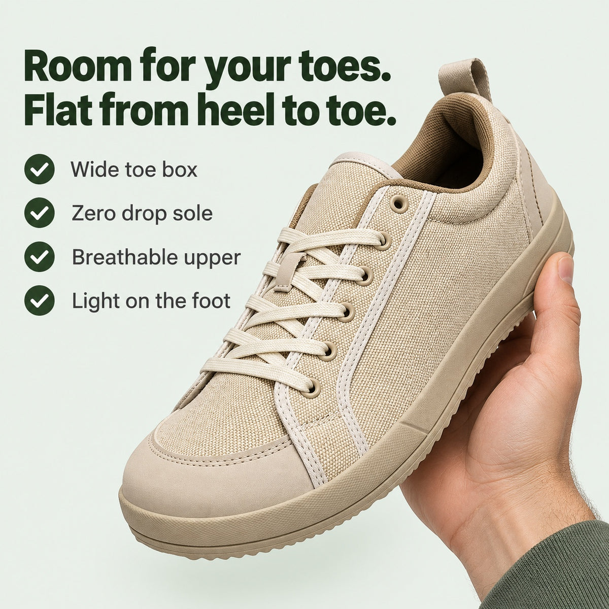 Jenkins – Unisex Wide Toe Box Sneakers, key benefits