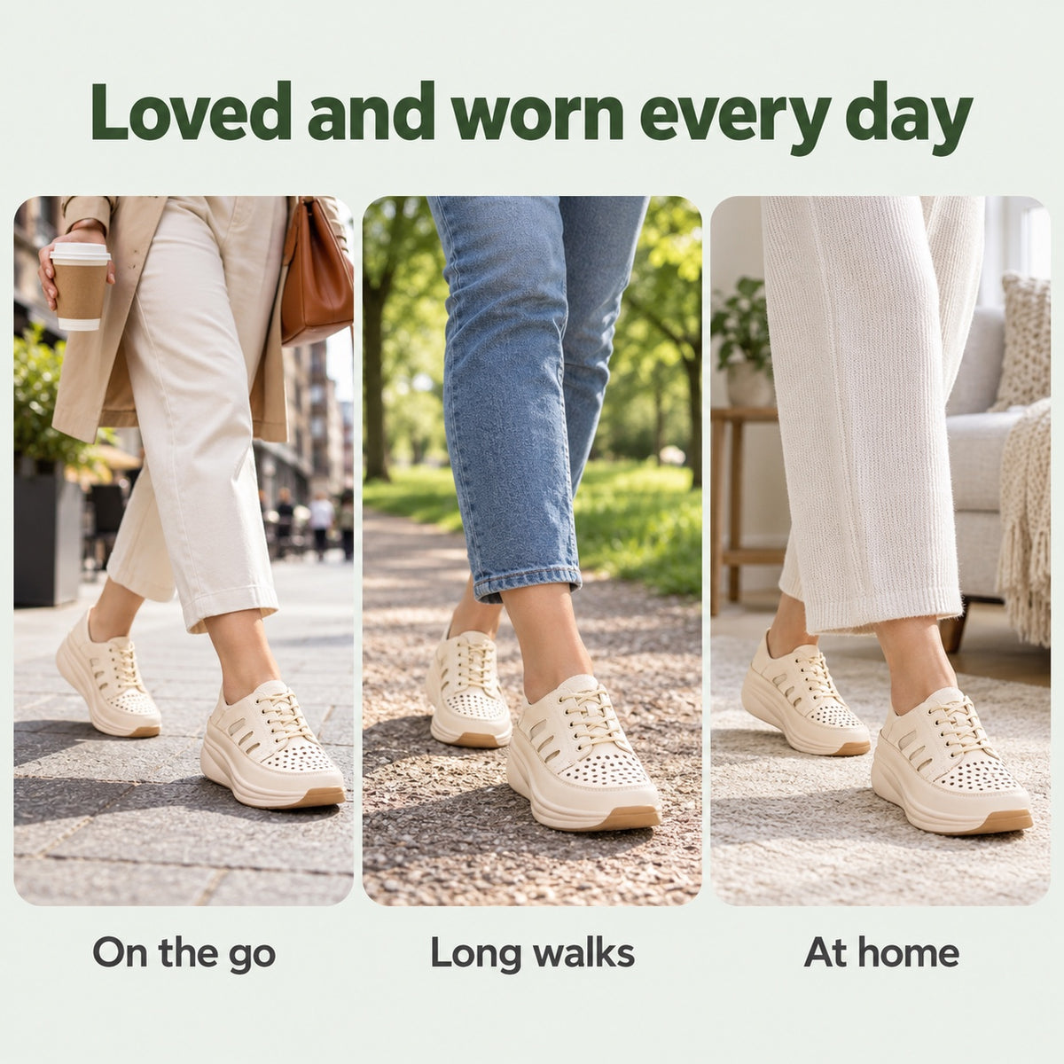 Jenna – Women's Plantar Fasciitis Sneakers, worn every day