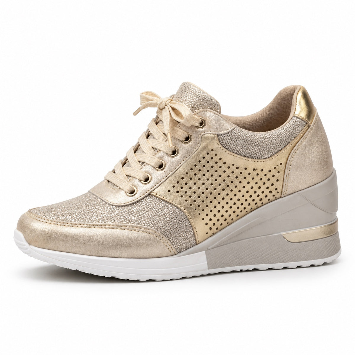 Jennings – Unisex Orthopedic Sneakers in Champagne Gold