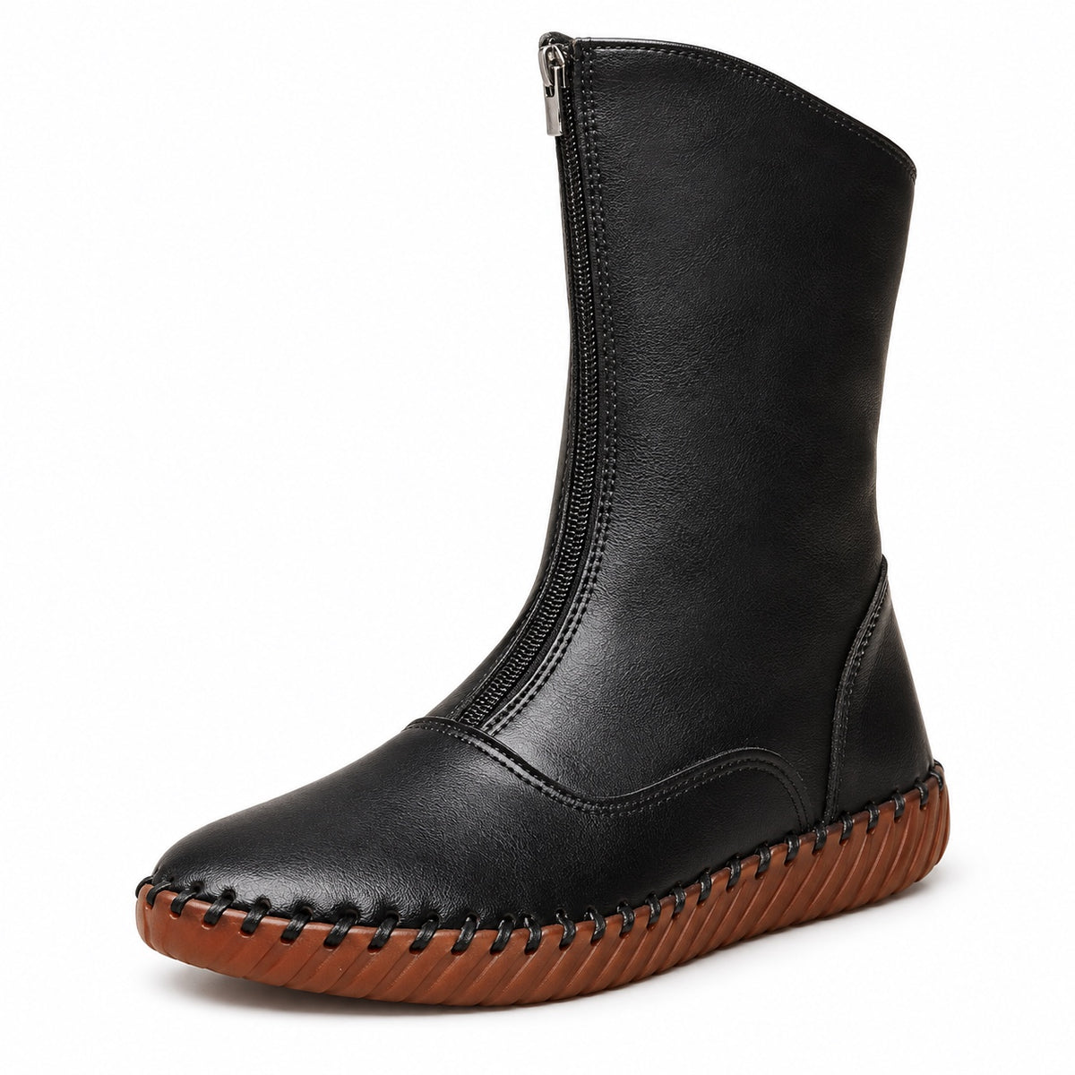 Jesse – Unisex Wide Calf Boots in Black