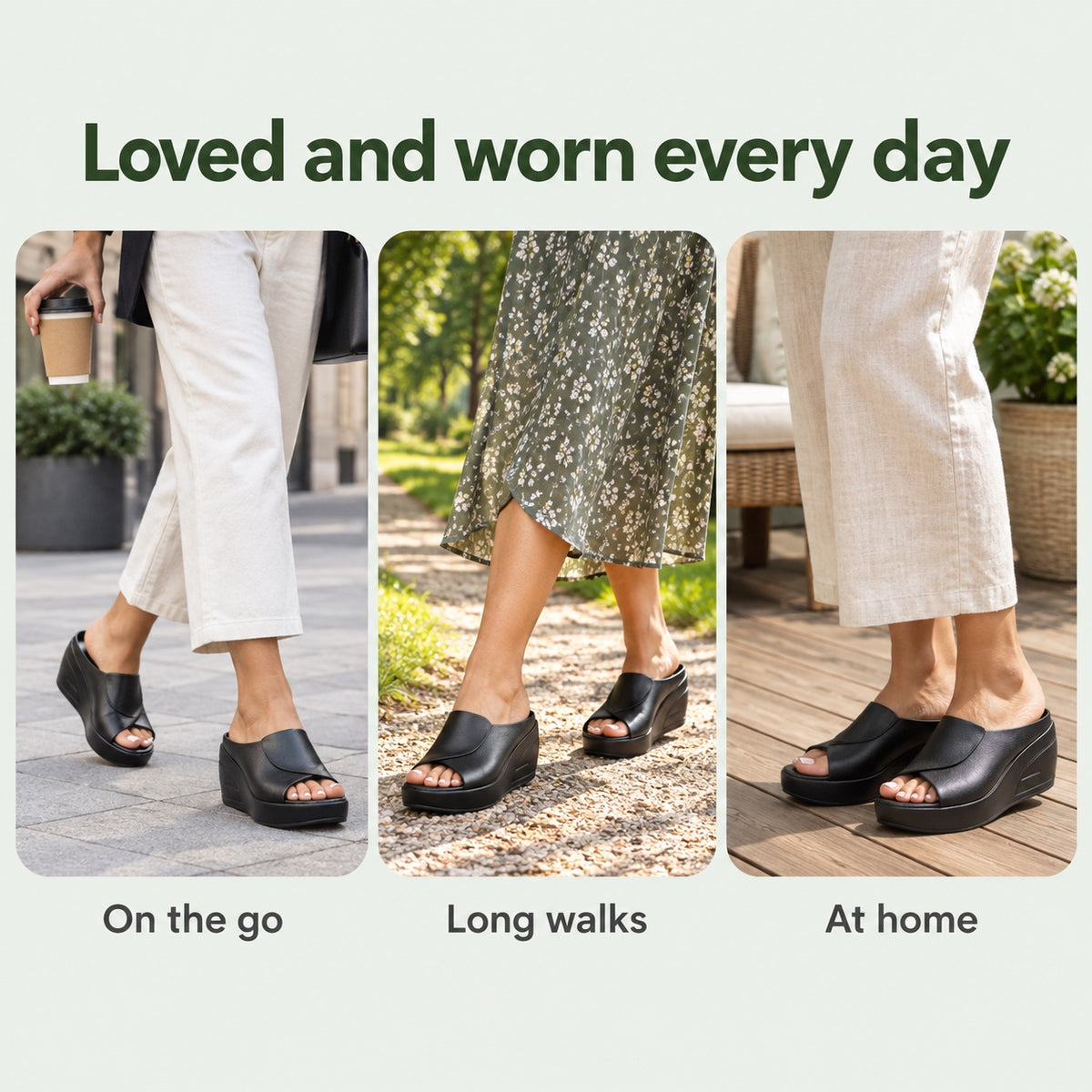 Jules – Women's Wide Toe Box Sandals, worn every day