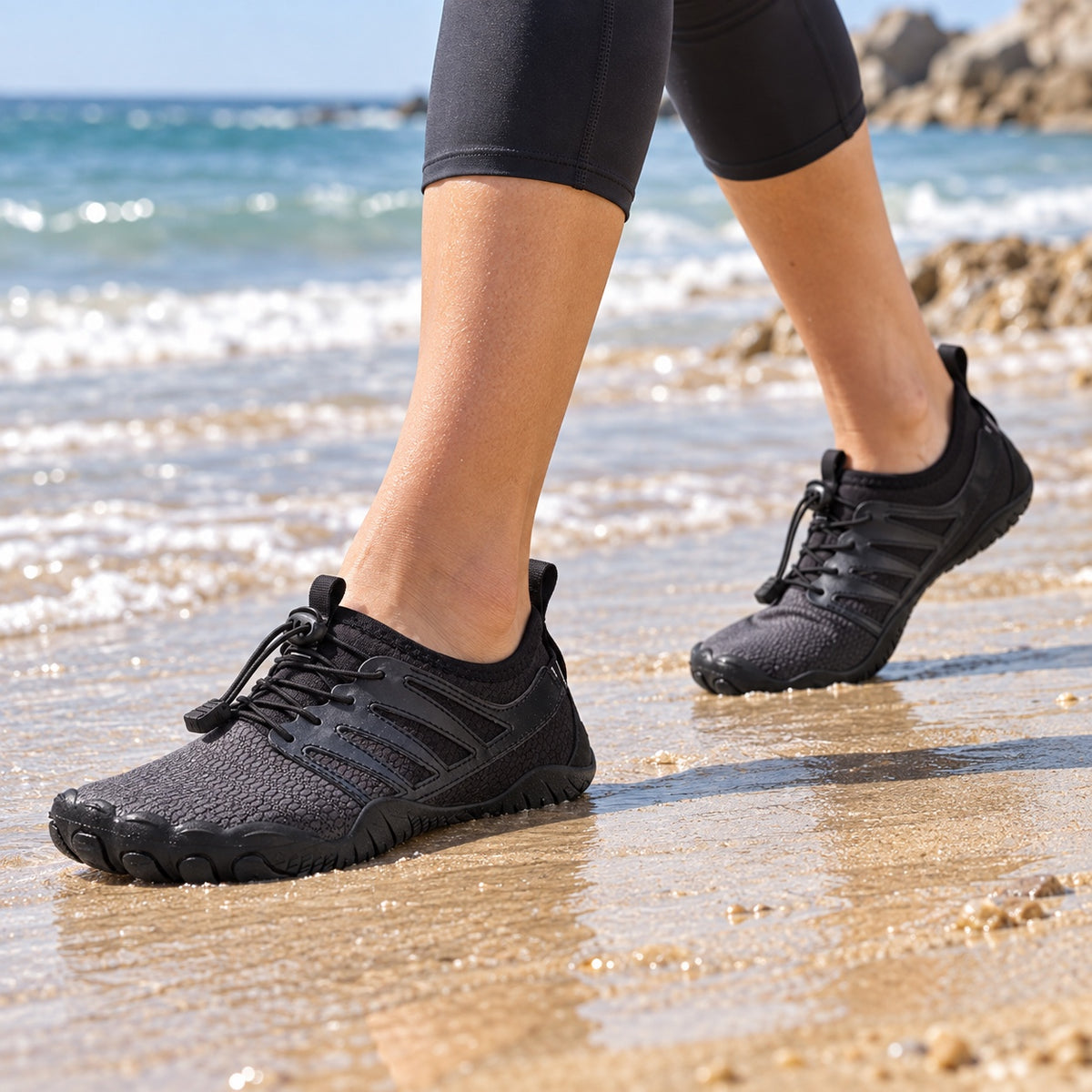 Kelsey – Unisex Barefoot Shoes, worn on a walk