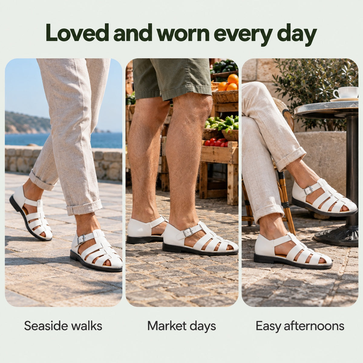 Kelvin – Men's Comfortable Sandals, worn every day