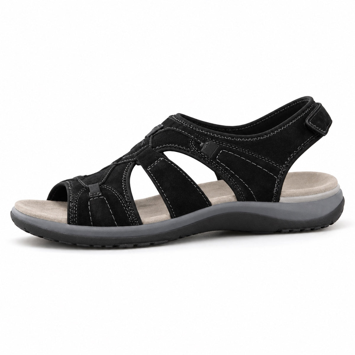Kerry – Unisex Wide Toe Box Sandals in Black