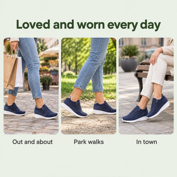 Kimberly – Women's Plantar Fasciitis Sneakers, worn every day