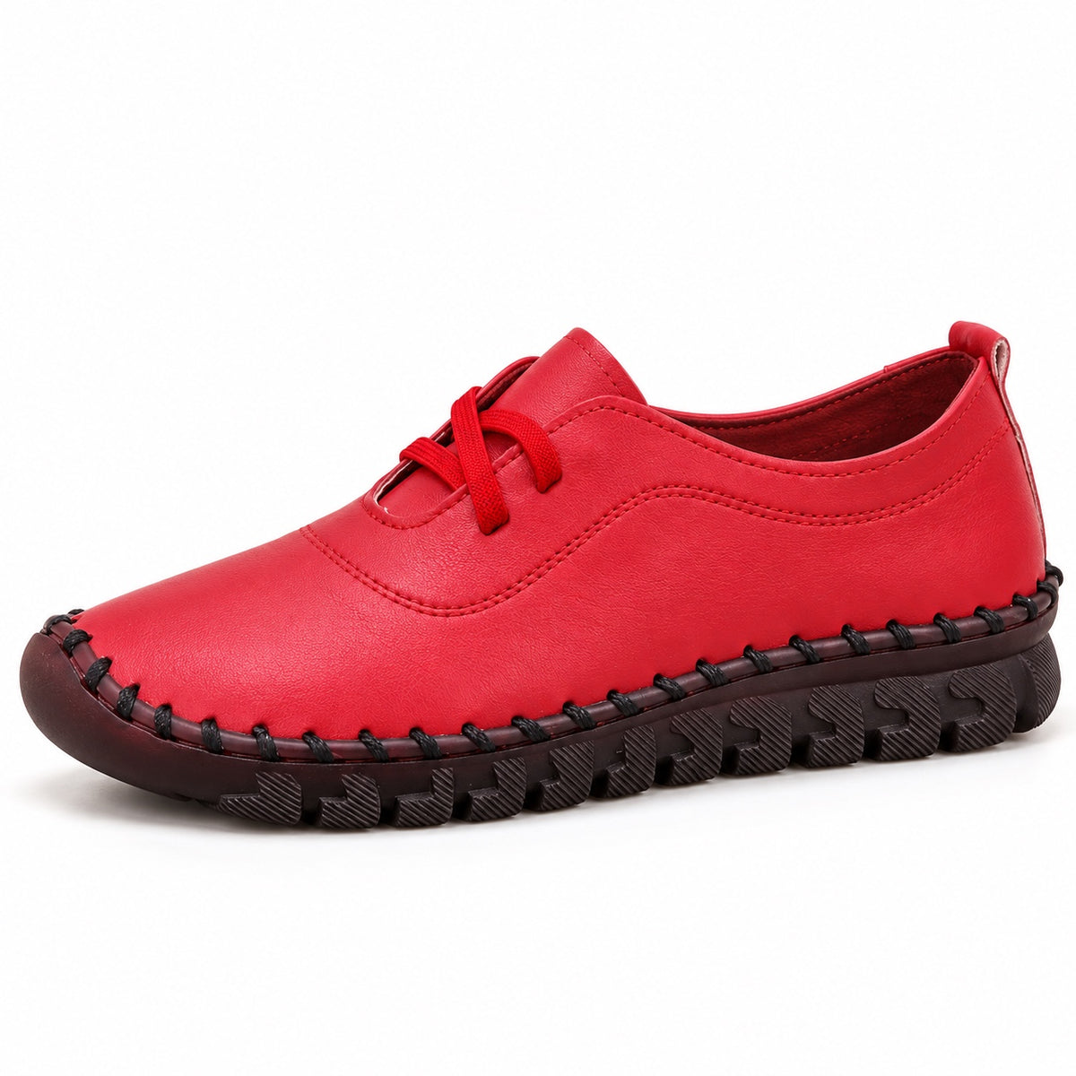 Kristi – Women's Orthopedic Lace-Up Shoes in Red