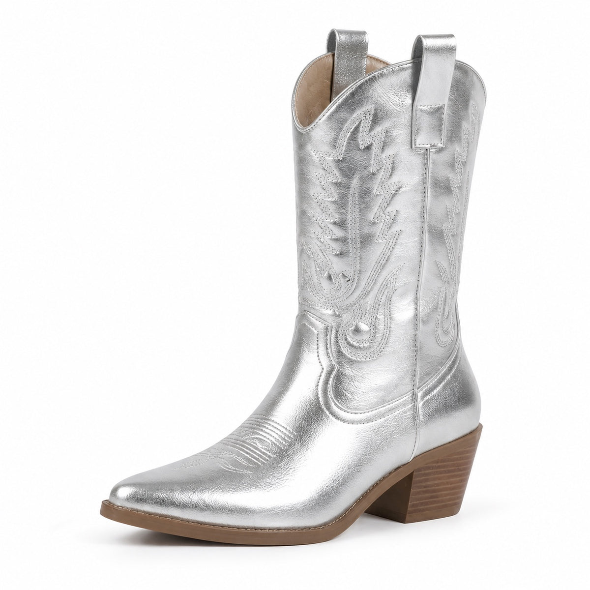 Kristin – Women's Wide Calf Boots in Silver