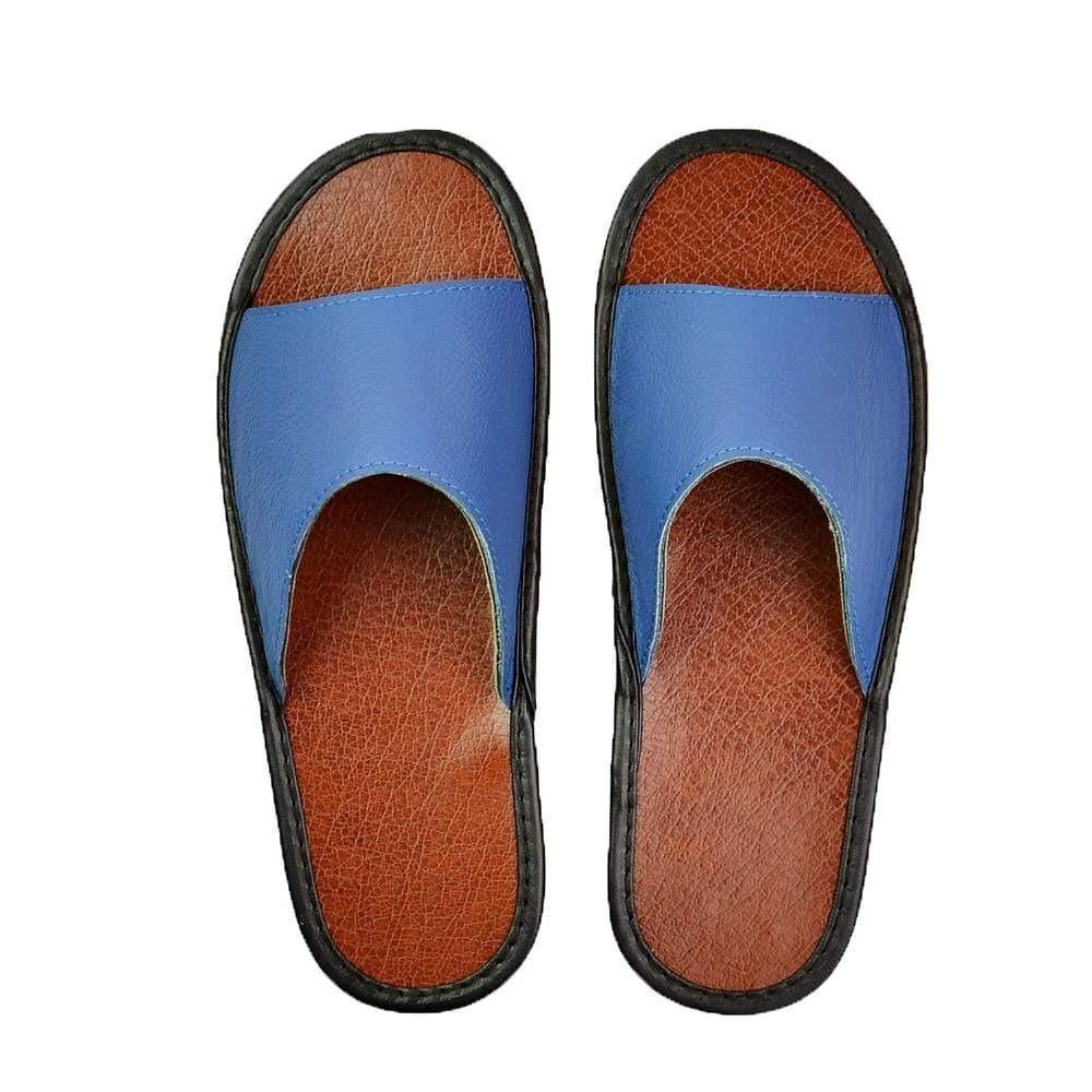 Ladies Wide Slippers - Comfortable Leather Sandals