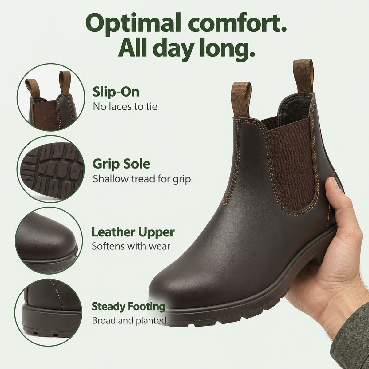 Leroy – Men's Wide Calf Boots, features