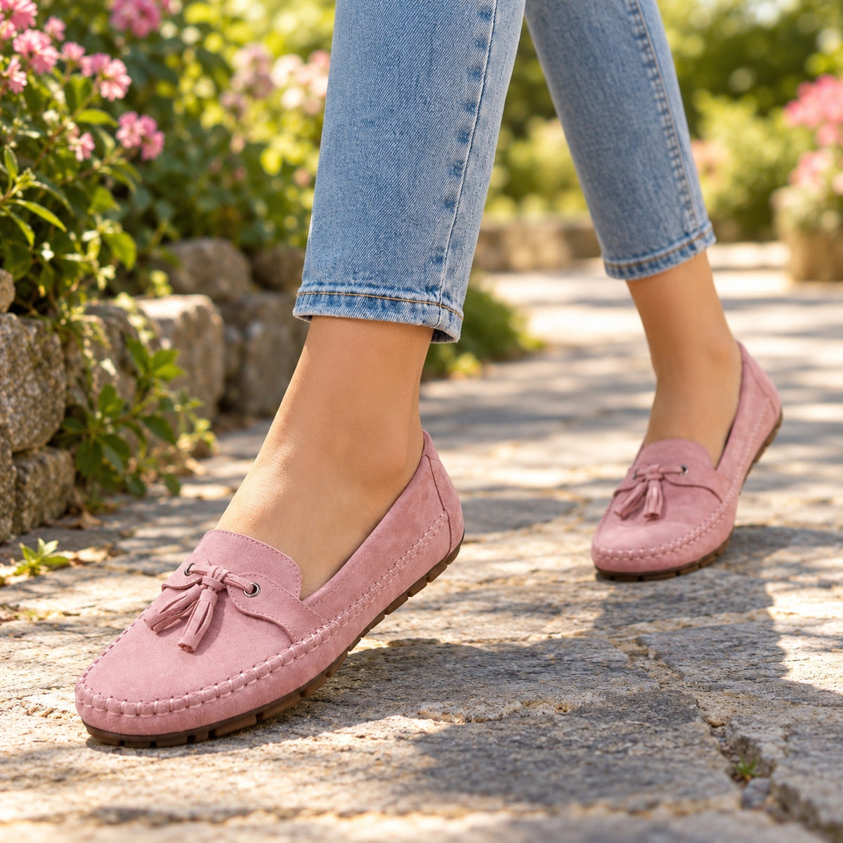 Lillian – Women's Orthopedic Loafers, worn on a walk