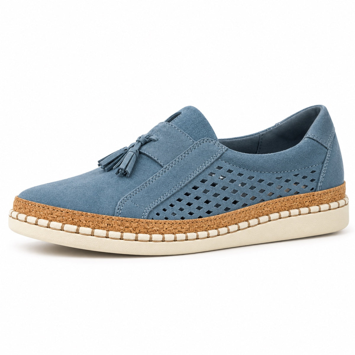 Logan – Women's Slip-On Sneakers in Dusty Blue